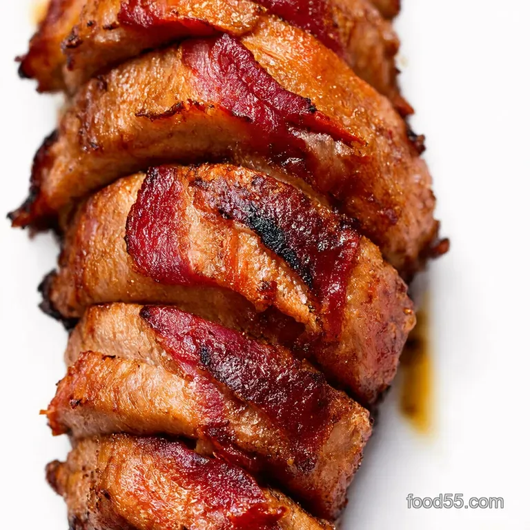 Air Fryer Bacon Wrapped Pork Tenderloin Crispy Juicy and Ready in Minutes