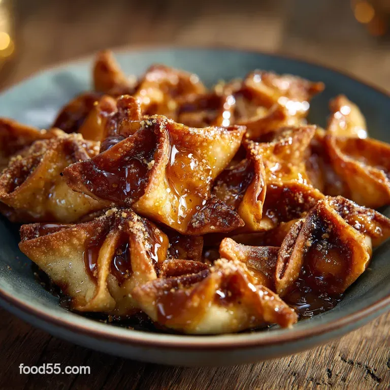 Air Fryer Caramel Apple Wontons: Golden Pockets of Pure Comfort presentation