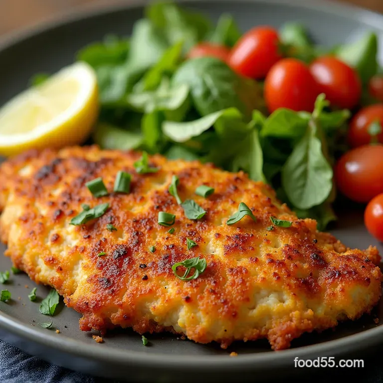 My Easy Air Fryer Chicken Milanese with Bright Mediterranean Salad