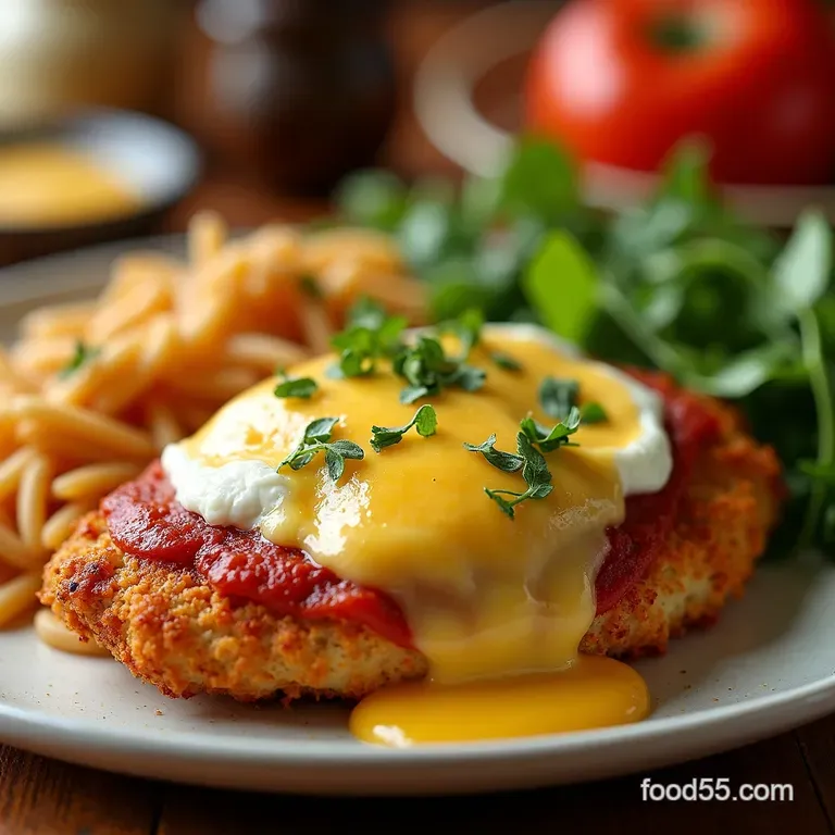 Airfryer Chicken Parmesan Crispy Cheesy Chicken Parm presentation