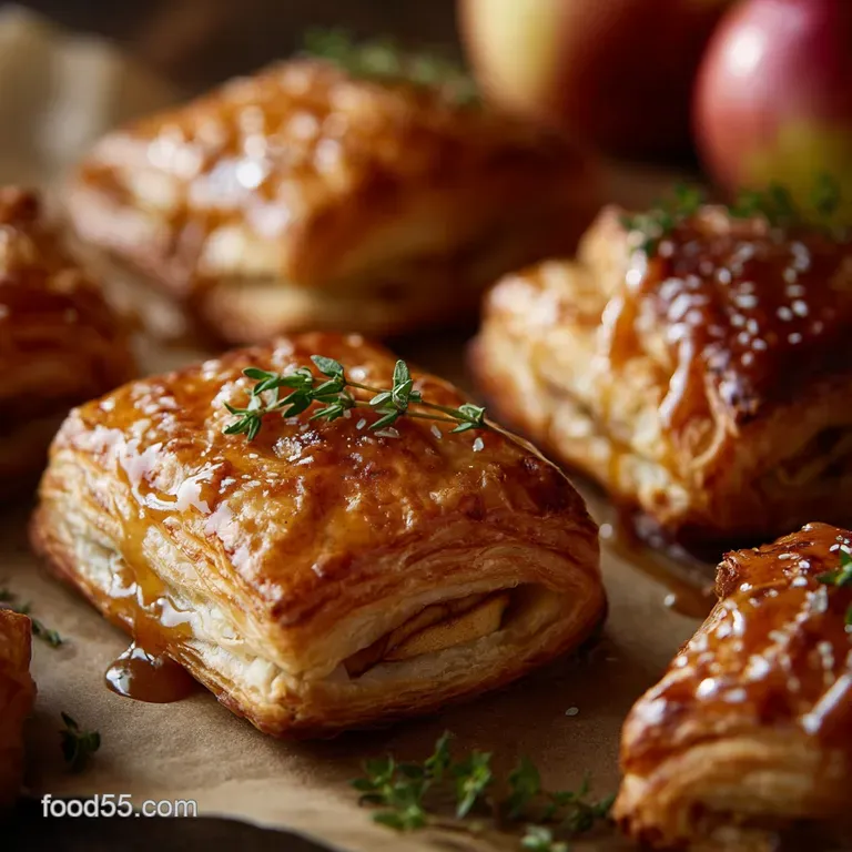 Apple Croissants with Apple Cider Glaze: Easy Puff Pastry Bake presentation