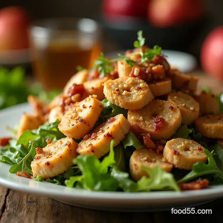 The Golden Crunch Apple Pecan Chicken Salad presentation