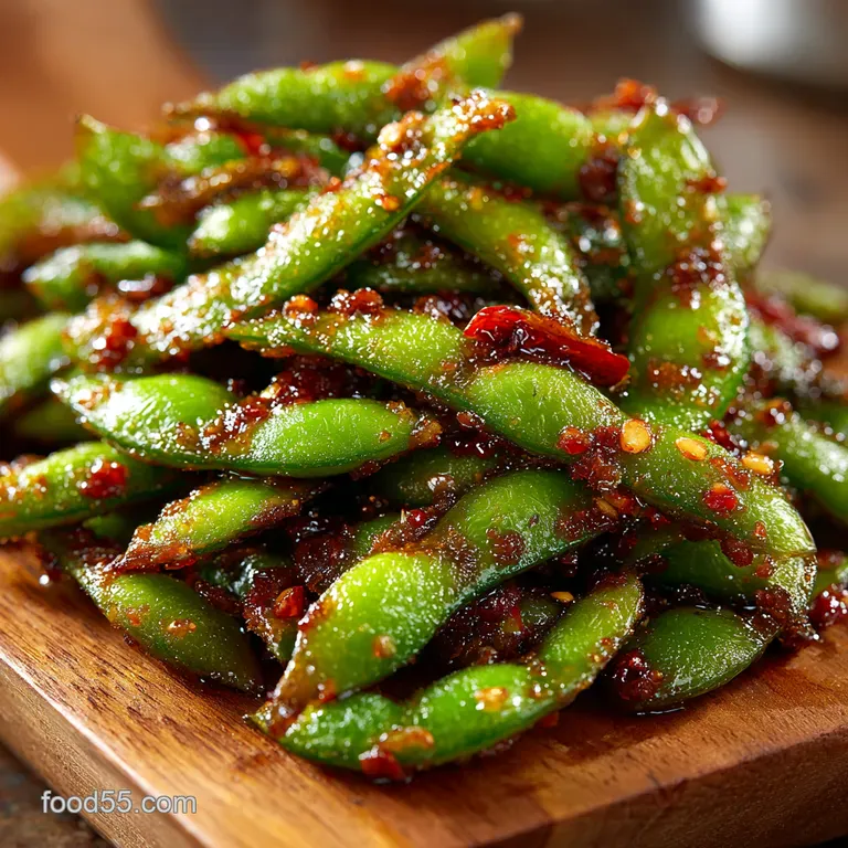 Asian Spicy Garlic Edamame Addictively Garlicky presentation
