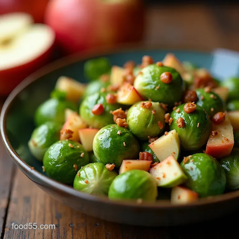 Autumn Harvest Brussels Sprout Apple Salad presentation