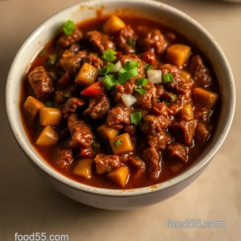 Award-Winning Texas-Style Chili presentation