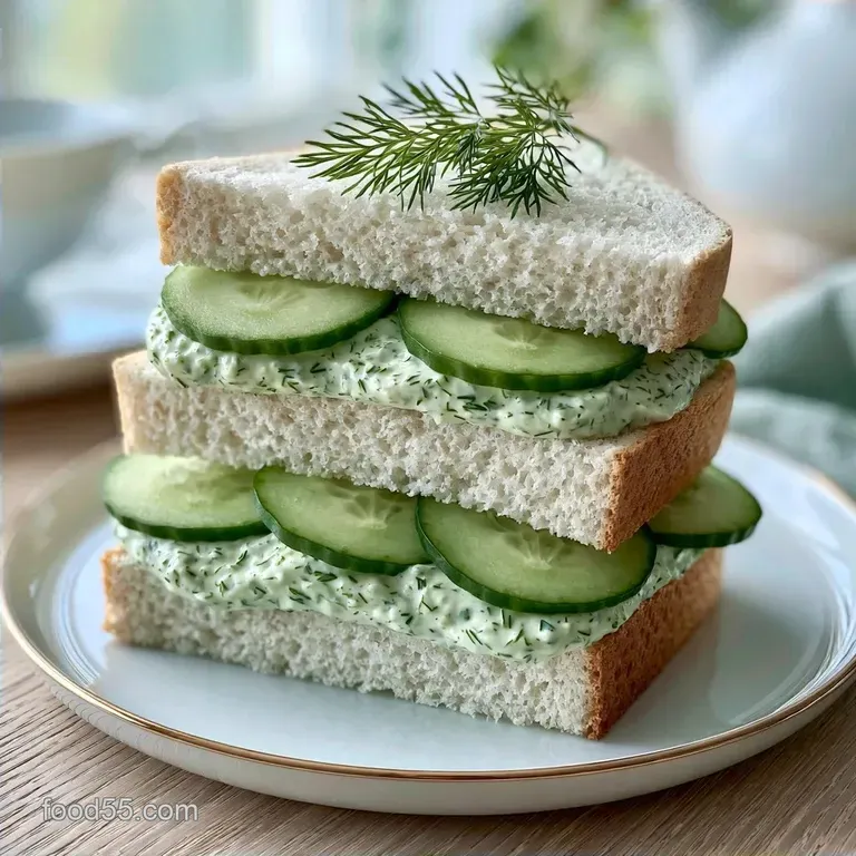 Baby Shower Cucumber Sandwiches with Cream Cheese