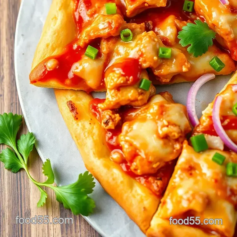Sweet Bbq Chicken Delight Pizza presentation