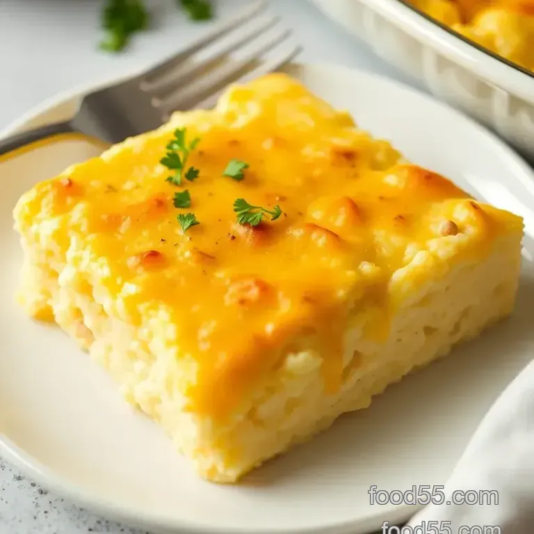 Comforting Cheesy Grits Casserole presentation