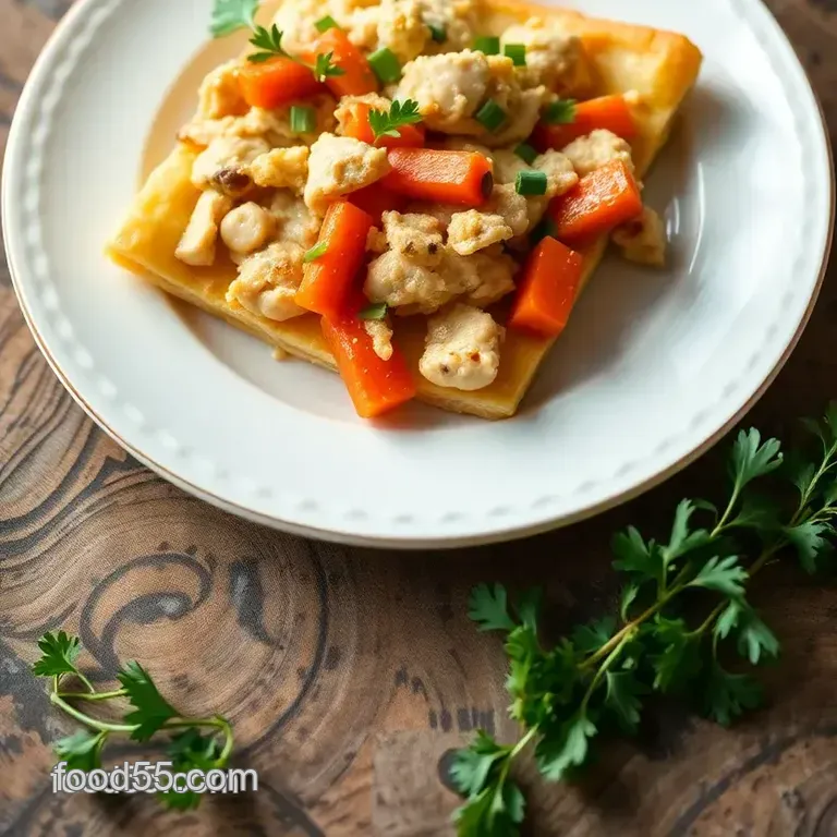 Savory Baked Chicken Pastry Pockets with Creamy Herb Filling presentation