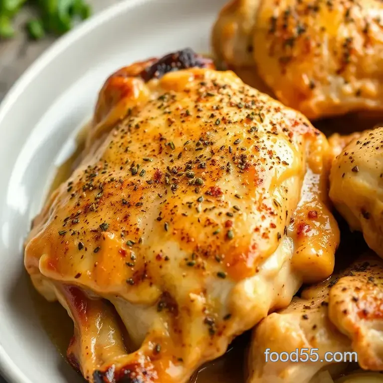 Savory Baked Chicken Thighs with Herb-Garlic Marinade presentation