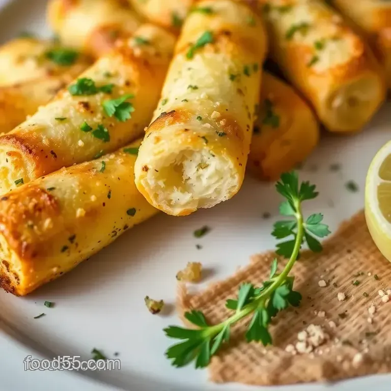 Bake Garlic Bread Cylinders - Deliciously Crunchy presentation