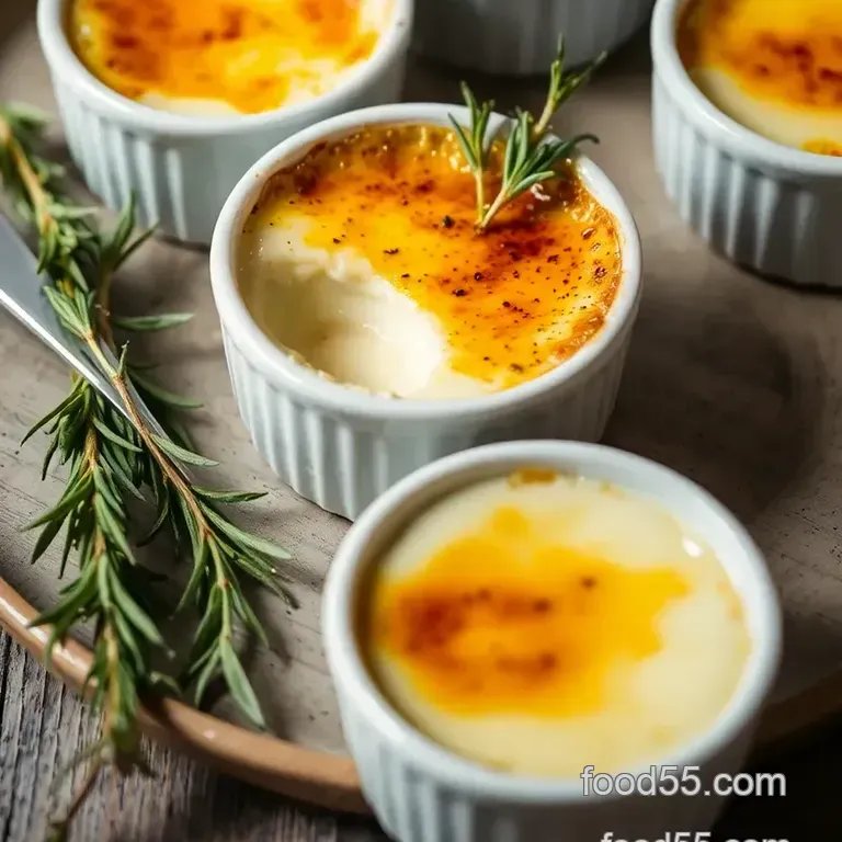 Savory Crème Brûlée with Herbs presentation
