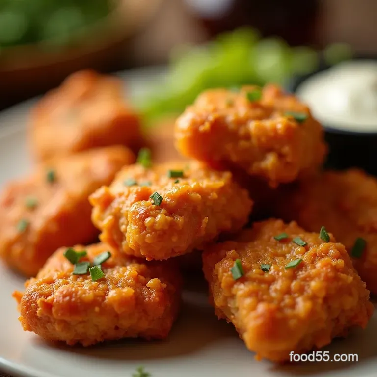 Baked Buffalo Chicken Nuggets Crispy Tangy Bitesized Wings presentation