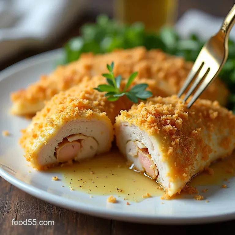 Golden Crumb Baked Chicken Cordon Bleu with Dijon Crunch