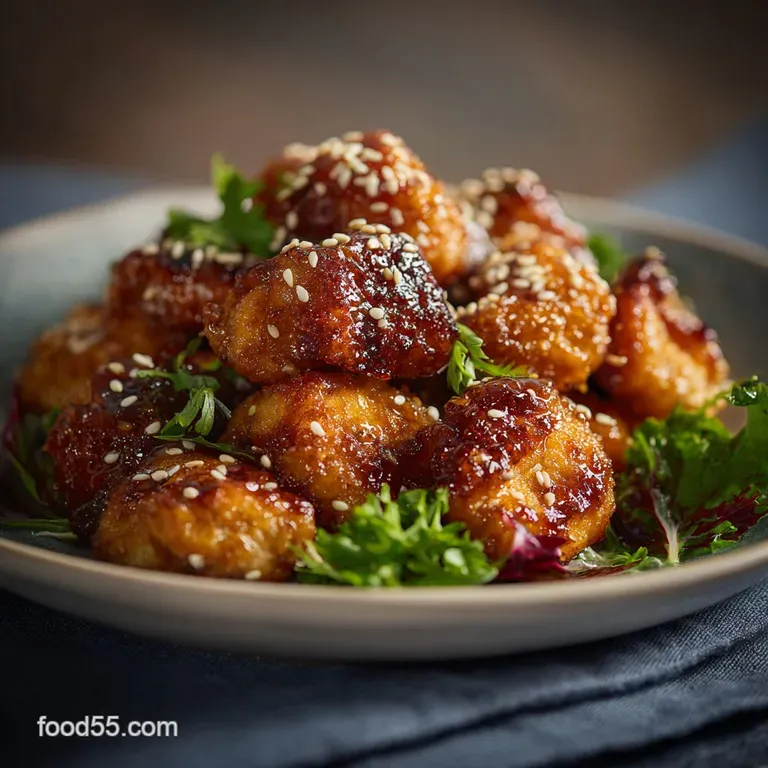 Baked or Air Fried Sesame Chicken: the Ultimate Crispy Fakeaway presentation
