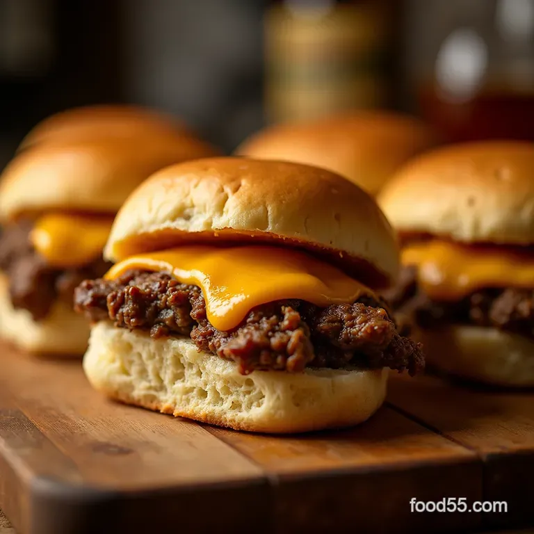 The Cheesesteak Commute Baked Philly Cheesesteak Sliders on Garlic Butter Rolls presentation