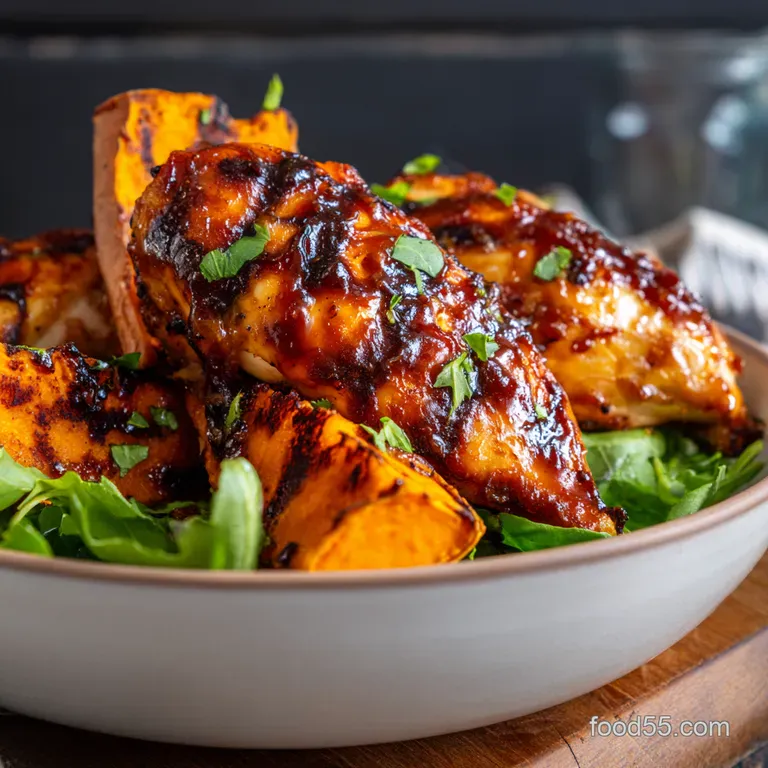Bbq Chicken Roasted Sweet Potato Power Bowls presentation