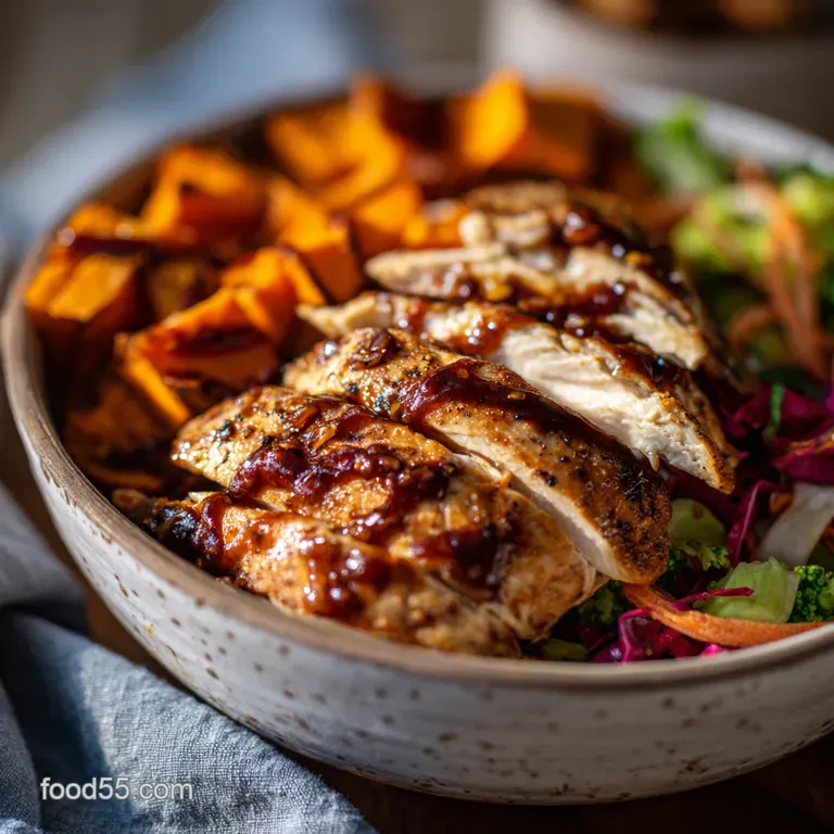 BBQ Chicken Roasted Sweet Potato Power Bowls
