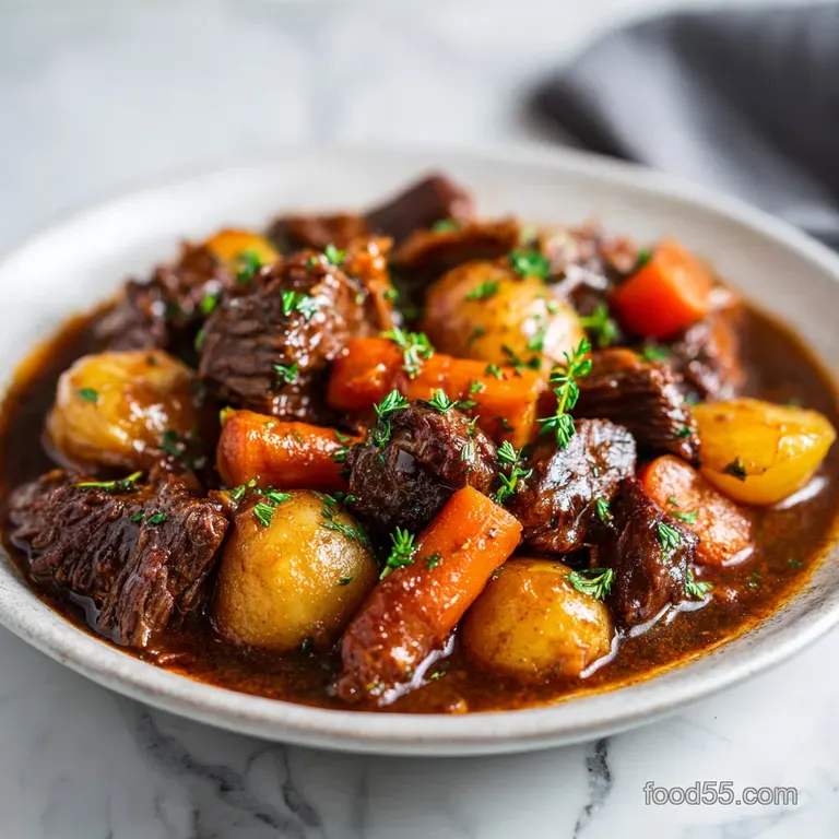 Beef Stew with Carrots and Potatoes: Slow-Cooked