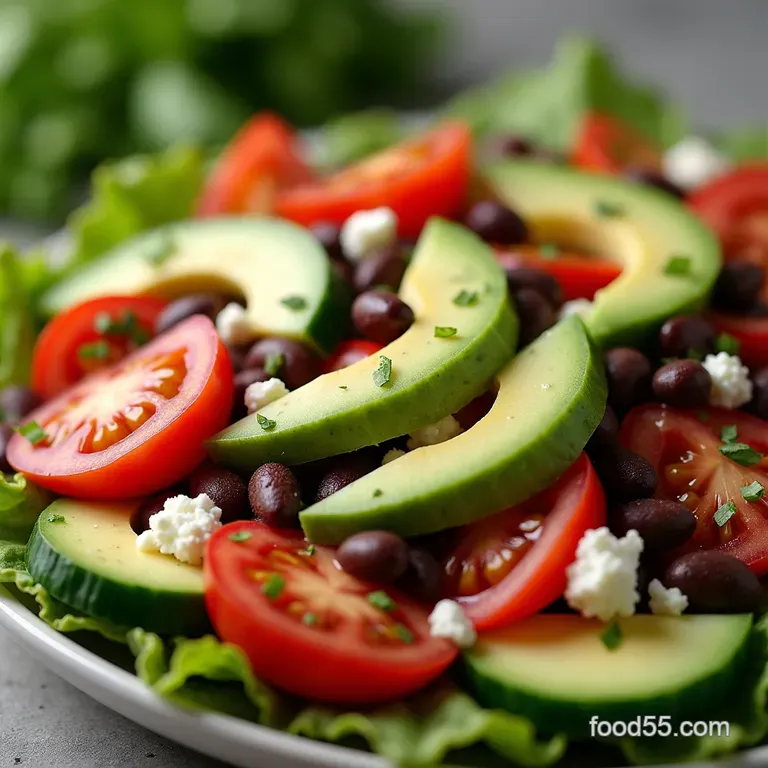 Sunshine Fiesta Salad Zesty Black Bean Avocado Cucumber Tomato Salad