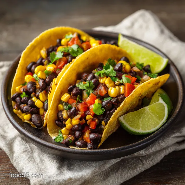 Black Bean Corn Vegetarian Tacos