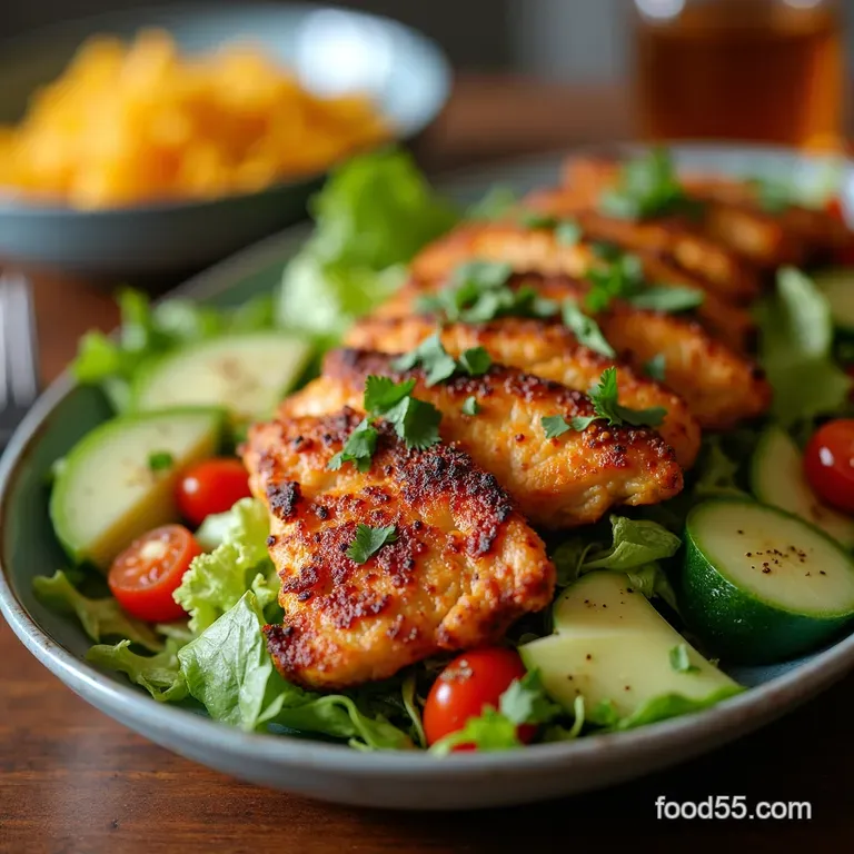 Blackened Chicken Fiesta Salad presentation
