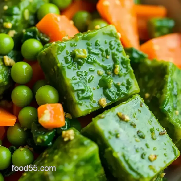 Delicious Veggie-Packed Fish Food Cubes presentation