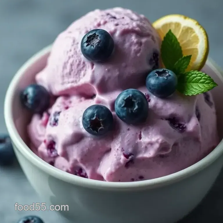 Blueberry Bliss Ice Cream presentation