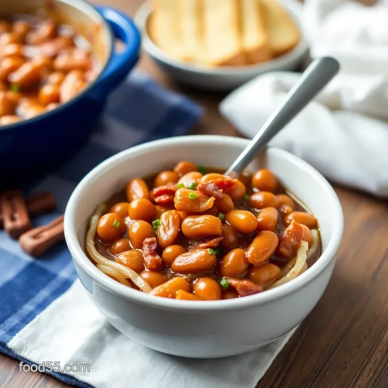 Boston Baked Beans with Smoky Bacon & Maple Glaze presentation