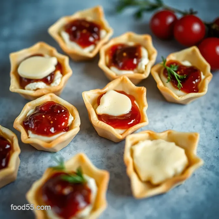 Brie Jam Jewels Flaky Fillo Bites of Heaven presentation