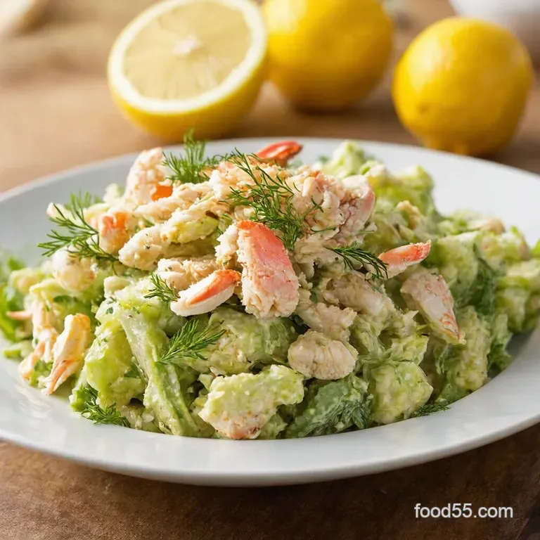 Bright Lemondill Crab Salad Classic Lump Crab Salad presentation
