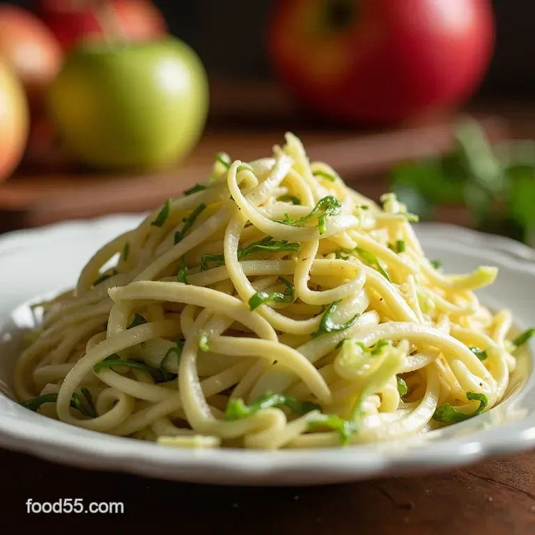 Bright Spiralized Apple Cabbage Slaw presentation
