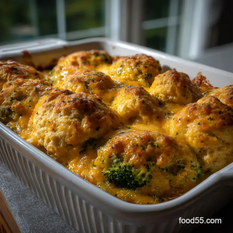 The Ultimate Broccoli Cheddar Biscuit Chicken Casserole You presentation