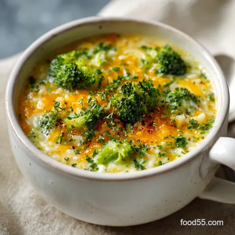 Rich Broccoli Cheddar And Rice Soup