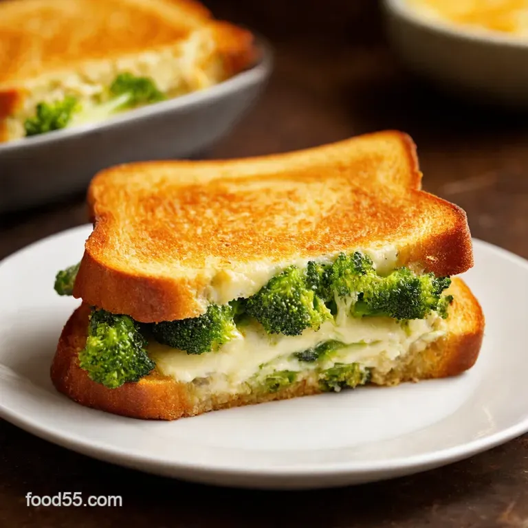 Broccoli Havarti Grilled Cheese GrownUp Grilled Goodness presentation