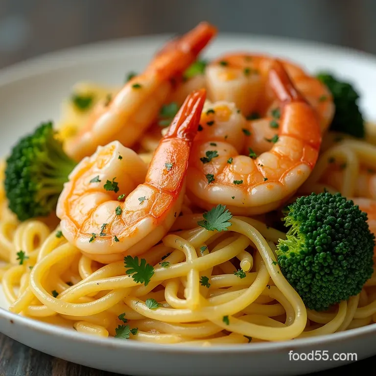 Lemony Garlic Shrimp Scampi with Green Goodness Orzo