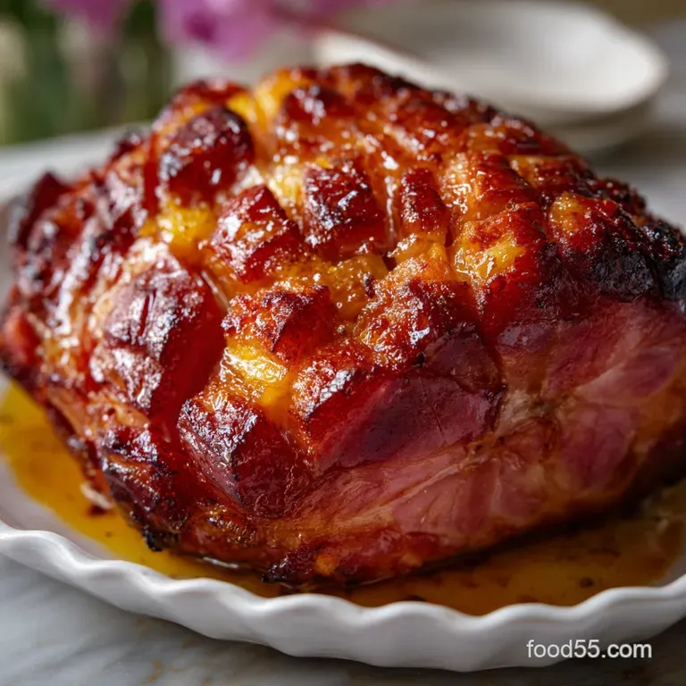 The Ultimate Brown Sugar Pineapple Ham Easter Ham presentation
