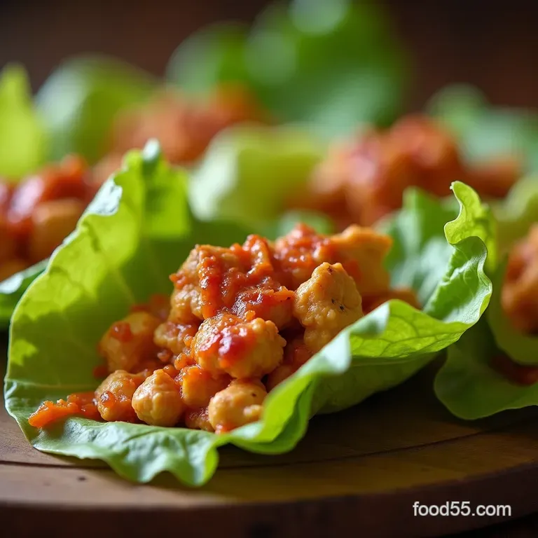 The Ultimate Gameday or Any Day Buffalo Chicken Lettuce Wraps presentation