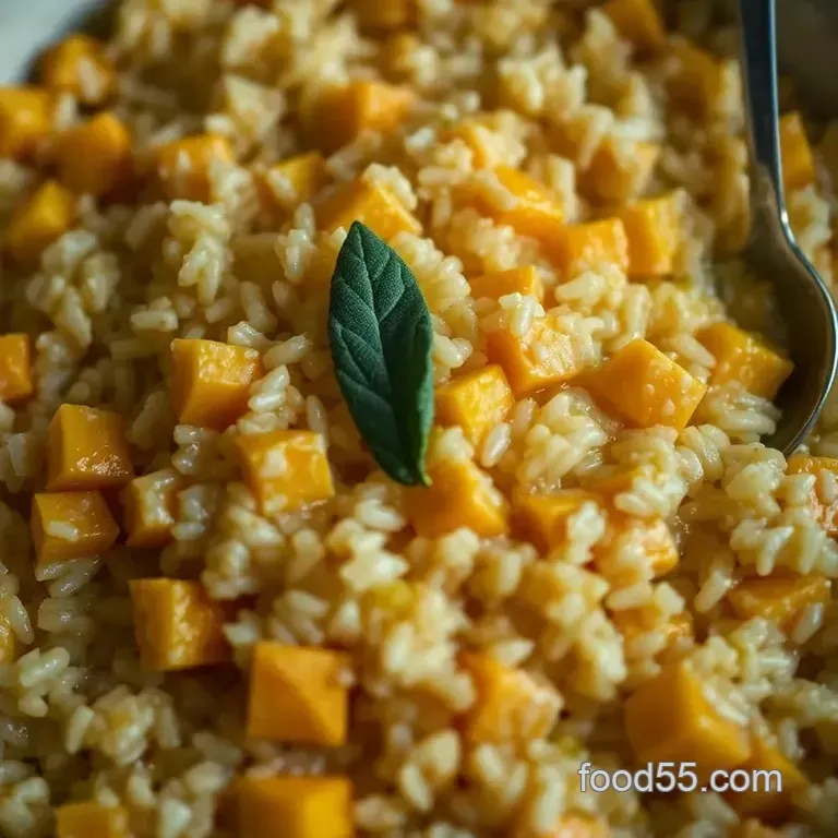 Butternut Squash Risotto with Sage and Parmesan presentation