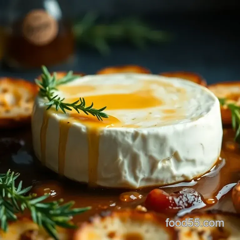 Easy Baked Camembert Cheese with Honey and Herbs for Appetizers