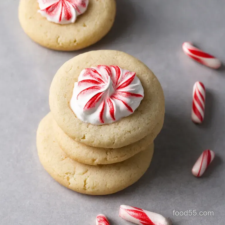 CandyCane Kiss Peppermint Meringue Cookies