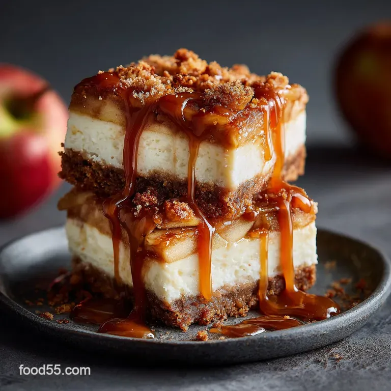 Caramel Apple Cheesecake Bars: the Ultimate Recipe for Sticky Autumn Spice presentation