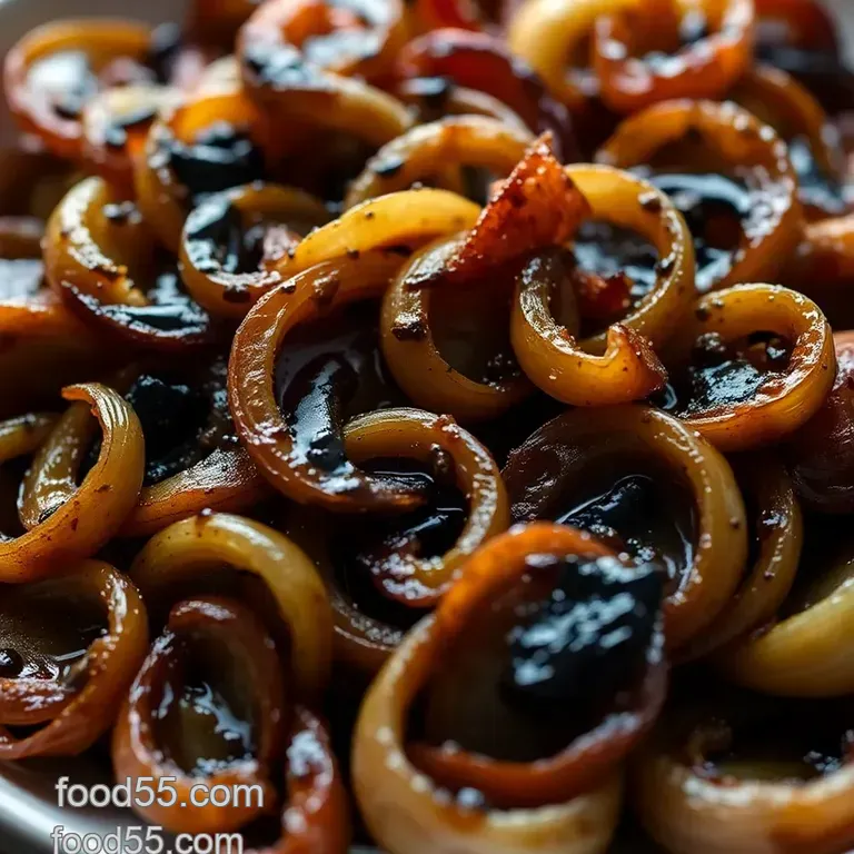 Caramelized Cippolini Onions with Balsamic Glaze presentation