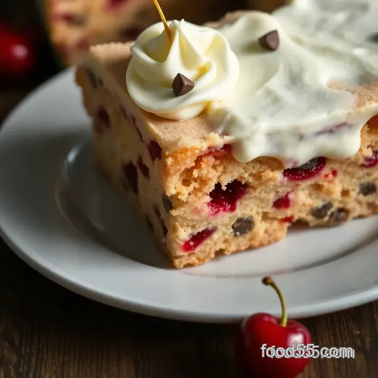 Charming Cherry Chip Cake: A Delightful Treat! presentation