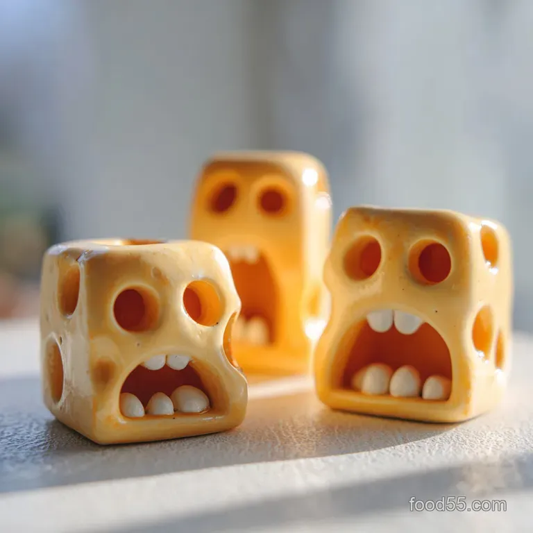 Three cheese zombies artfully arranged on a dark plate, showing off the perfectly melted cheese oozing from the flaky crust.