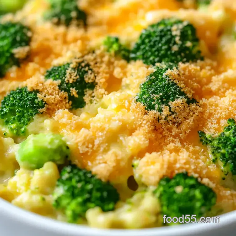 Cheesy Dream: The Ultimate Broccoli Casserole presentation