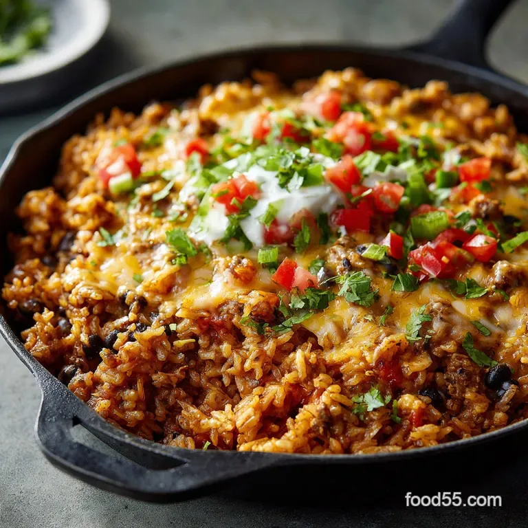 Cheesy Mexican Rice Skillet: the Ultimate One-Pan Weeknight Fiesta Fix presentation