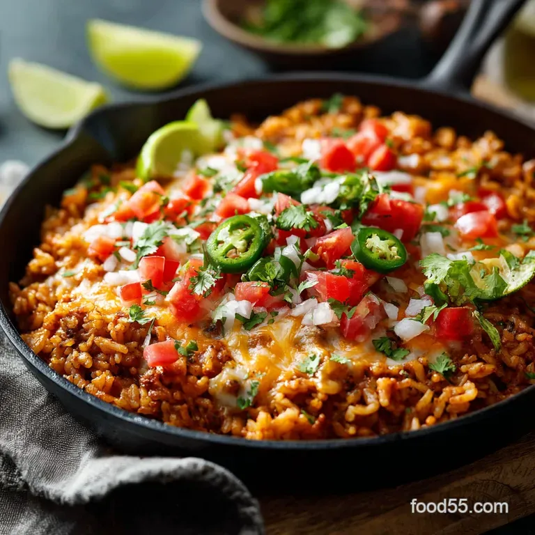 Cheesy Mexican Rice Skillet: The ultimate one-pan weeknight dinner.