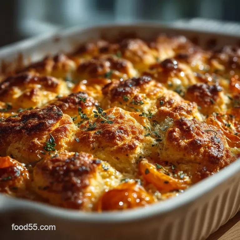 The Ultimate Cheesy Tomato Biscuit Casserole with Cheddar Tops