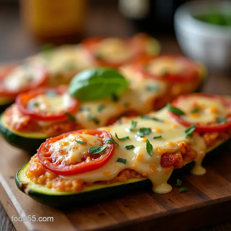 Cheesy Zucchini Boat Pizza Bites presentation